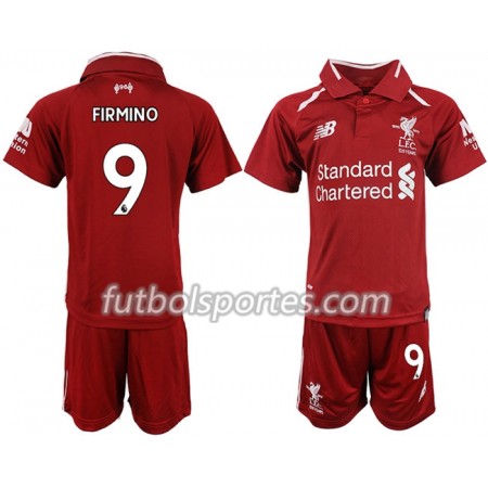 Camisetas Liverpool FIRMINO 9 Niño Primera Equipacion 2018/2019